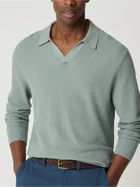 NWT J. Crew Men's Sage Knit Polo Sweater